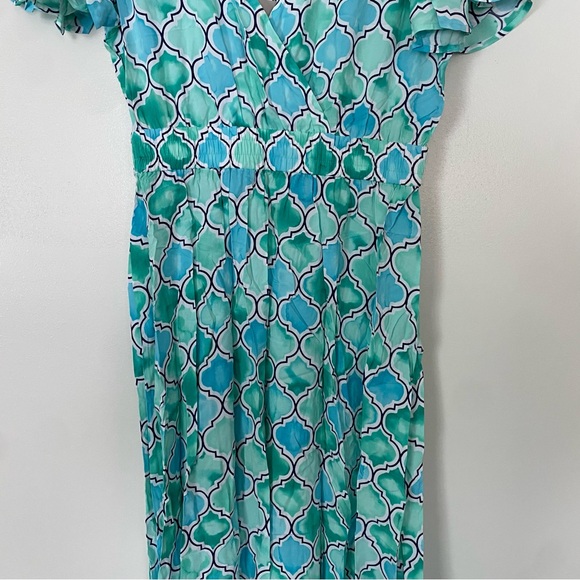 NEW Tommy Bahama Mumbai Medallion Maxi Dress Dusty Teal Women's Size Small - Picture 5 of 15